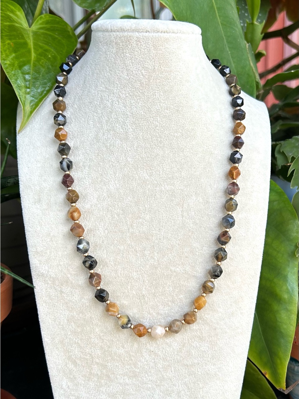 Petrified wood necklace